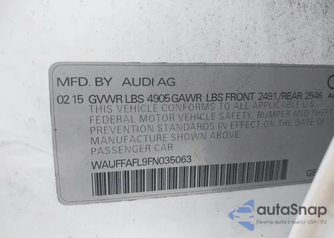 2015 Audi A4 2.0T Premium from USA, damaged, VIN WAUFFAFL9FN035063